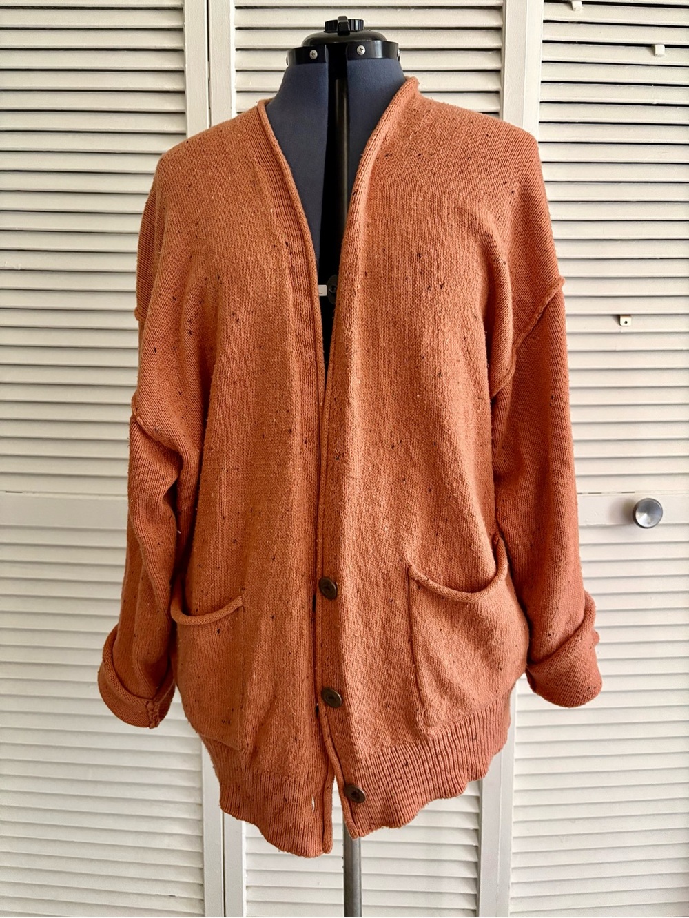Universal Thread Chunky Knit Cardigan in Rust XXL